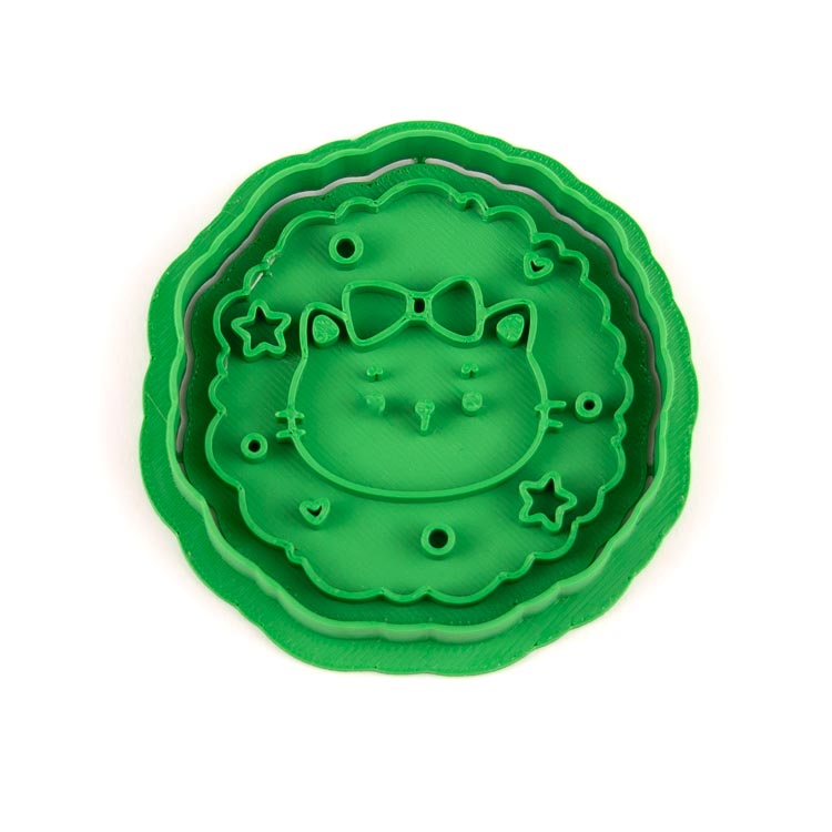 Kočka s věncem | dvoudílné vykrajovátko