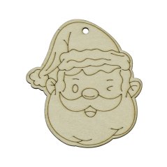 Santa Claus vánoční dřevěná omalovánka 90 mm