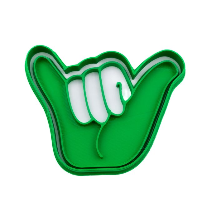 Gesto shaka - pozdrav | dvoudílné vykrajovátko