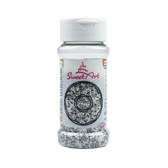White Silver sprinkle mix cukrové zdobení SweetArt (80 g)