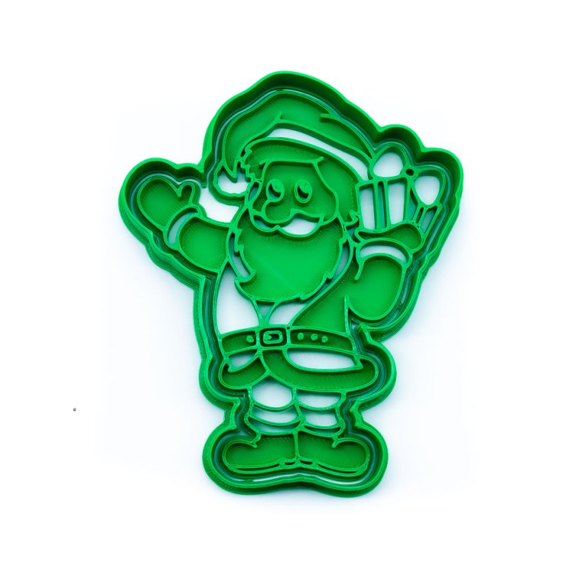 Santa s dárkem | dvoudílné vykrajovátko