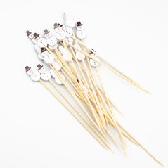 Sněhulák 2 vánoční dekorační zápich 12 cm