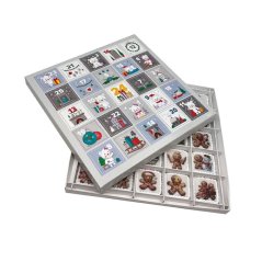 Adventní kalendář "Medvídkový modrý" 28x28x2cm