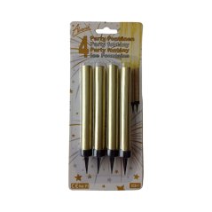 Dortová fontána zlatá 4 ks doba hoření 45s délka 12 cm