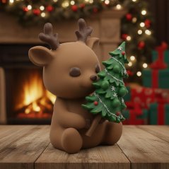 Sobík se stromečkem 3D dekorace k vybarvení