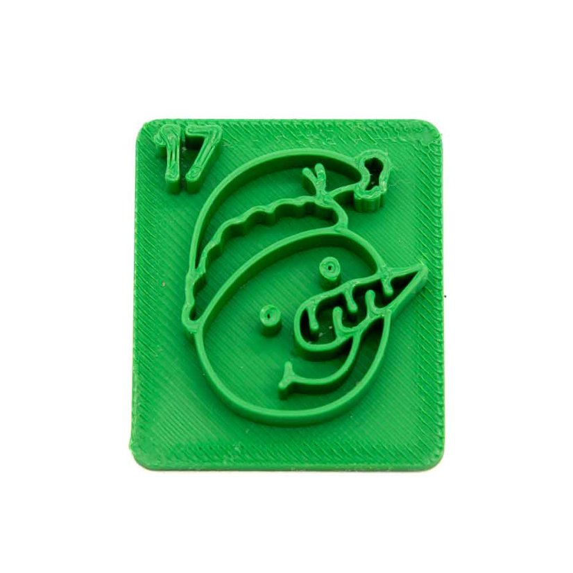 Sněhulák s číslem 17 | razítko pro adventní kalendář