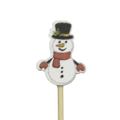 Sněhulák 1 vánoční dekorační zápich 12 cm