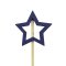 Hvězda modrá vánoční dekorační zápich 12 cm