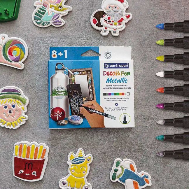 Centropen Decor Pen - Metallic 8+1 ks