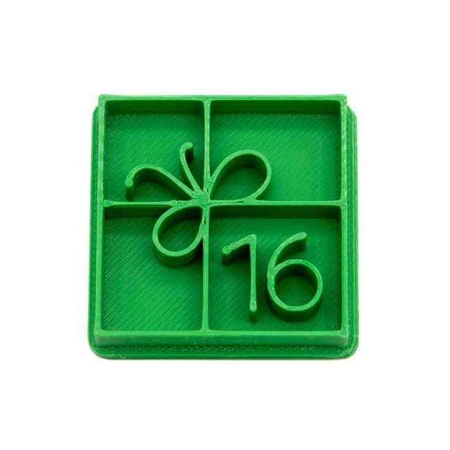 Dárek s číslem 16 | razítko pro adventní kalendář