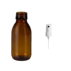 Skleněná lékovka s bílým kosmetickým rozprašovačem Luna 100 ml