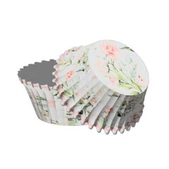 Bílá růže | papírové košíčky na muffiny a cupcakes | 50 ks