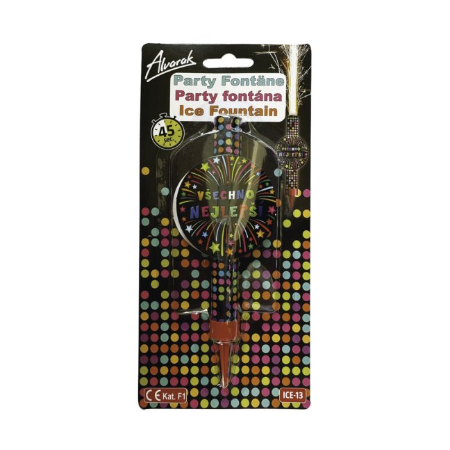 Dortová fontána všechno nejlepší černá doba hoření 45s délka 12 cm