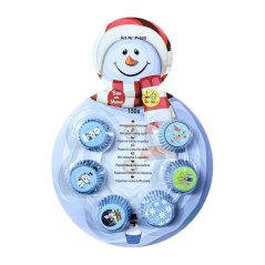 Sněhulák papírové košíčky na pralinky 150 ks s 6  motivy