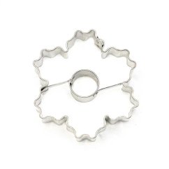 Vroubkovaná kytička + kolečko | vykrajovátko se středem