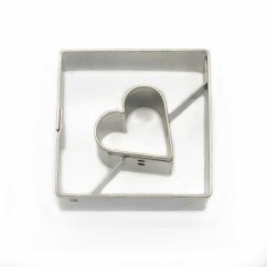 Čtverec + srdíčko | vykrajovátko se středem