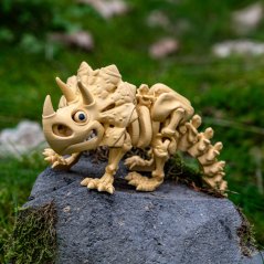 Triceratops | pohyblivá 3D omalovánka + barvy a štětec