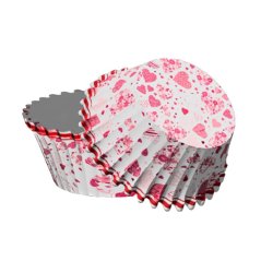 Srdce růžová | papírové košíčky na muffiny a cupcakes | 50 ks