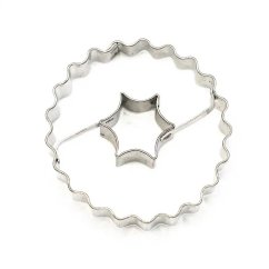 Vroubkované kolečko + dutá hvězda | vykrajovátko se středem