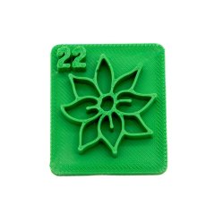 Vánoční hvězda s číslem 22 | razítko pro adventní kalendář