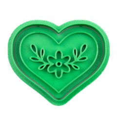 Srdce s květinou | dvoudílné vykrajovátko