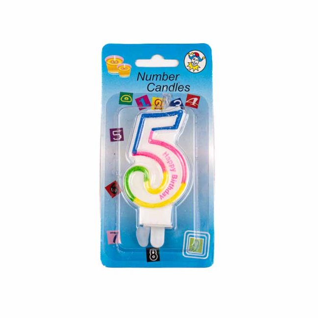 Dortová svíčka - duhová - č.5