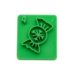 Bonbon s číslem 4 | razítko pro adventní kalendář