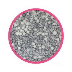White Silver sprinkle mix cukrové zdobení SweetArt (80 g)