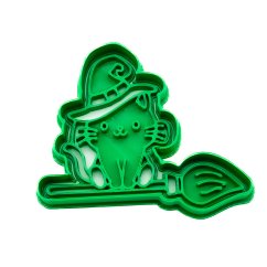 Kočka s koštětem | dvoudílné vykrajovátko