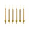 Dortové svíčky - hladké, zlaté, 6 ks, 6 cm