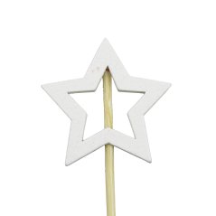 Hvězda bílá - vánoční dekorační zápich 12 cm