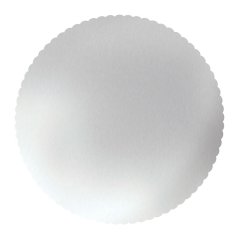 Stříbrná metalická dortová podložka 28 cm + 5x krajková bílá podložka