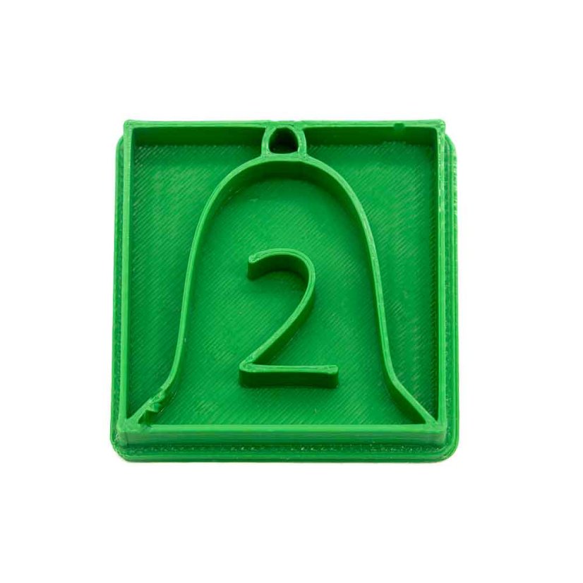 Zvon s číslem 2 | razítko pro adventní kalendář