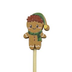 Perníček s čepicí vánoční dekorační zápich 12 cm