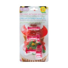 Zdobící sada na fondán - hvězda, sněhová vločka a stromeček 3 ks