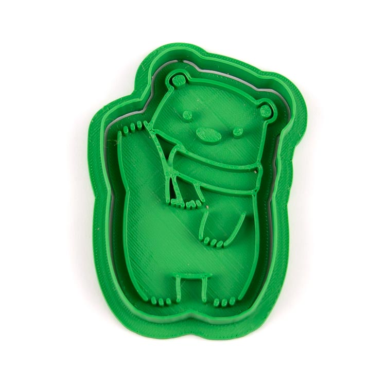 Medvěd se šálou | dvoudílné vykrajovátko