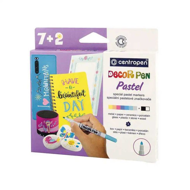 Centropen Decor Pen - Pastel 7+2 ks