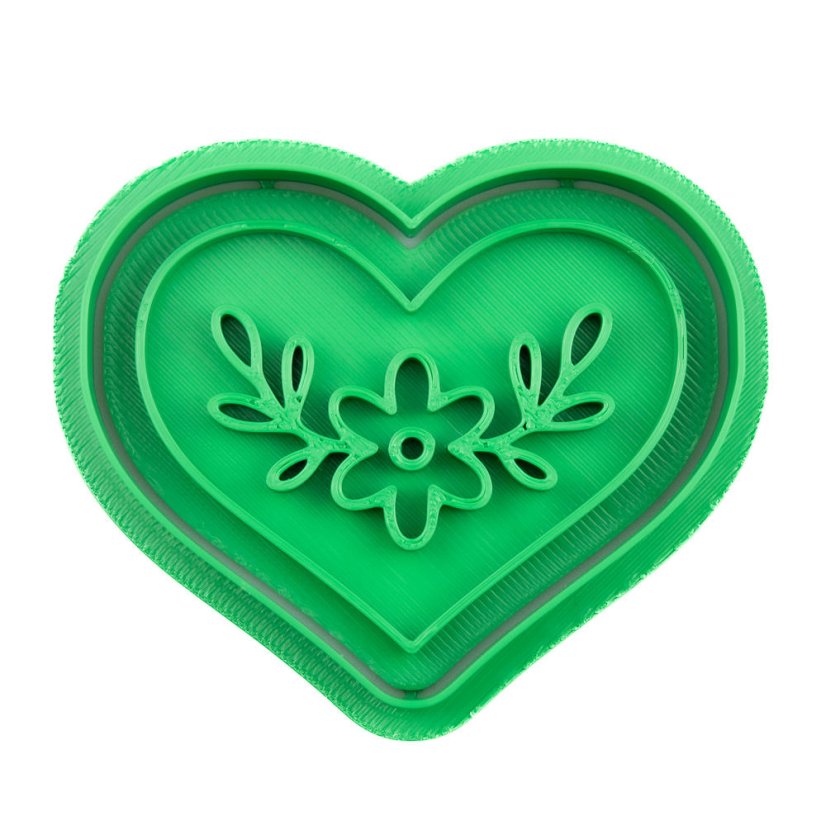 Srdce s květinou | dvoudílné vykrajovátko