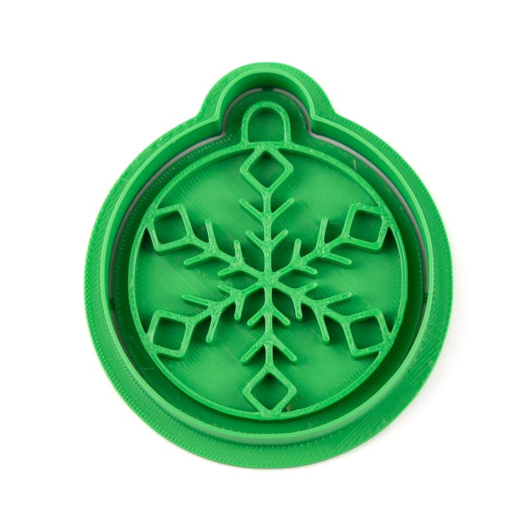 Ozdoba s vločkou 1 | dvoudílné vykrajovátko