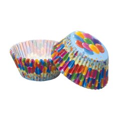 Balónky barevné | papírové košíčky na muffiny a cupcakes | 50 ks