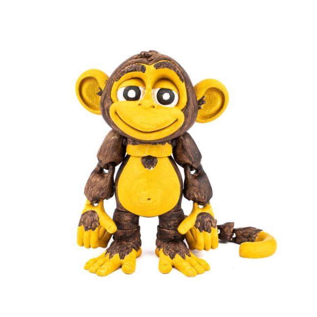 Opice | pohyblivá 3D omalovánka + barvy a štětec