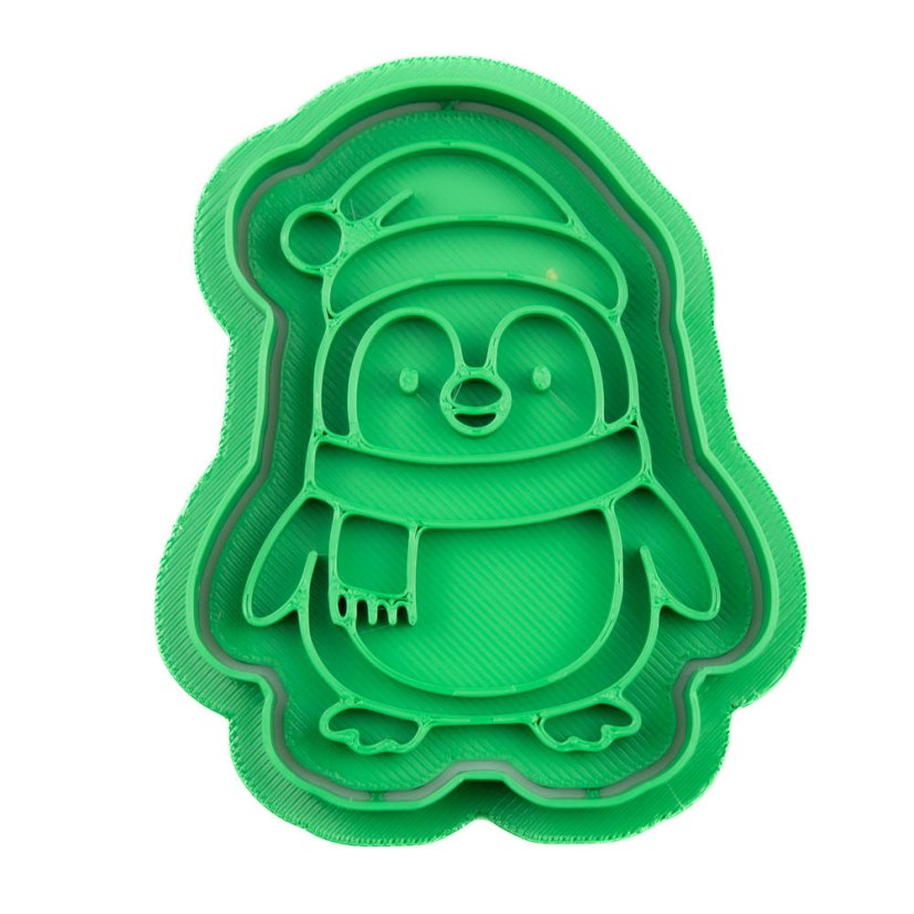 Tučňák se šálou | dvoudílné vykrajovátko