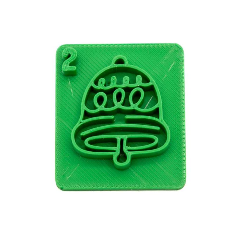 Zvoneček s číslem 2 | razítko pro adventní kalendář