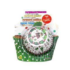 Vánoční puding | papírové košíčky na muffiny a cupcakes | 50 ks