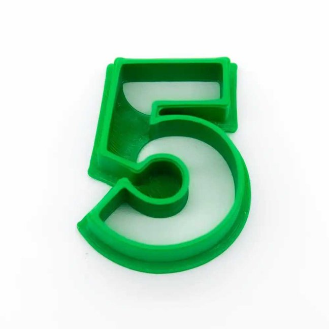 5. számjegy - alap | alakú kiszúró forma - Méret: 7 cm