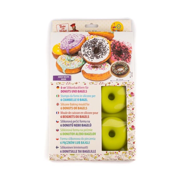 6 donutů nebo bagelů | silikonová forma na cukroví