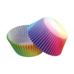 Duhové | papírové košíčky na muffiny a cupcakes | 50 ks