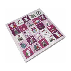 Adventní kalendář "Medvídkový růžový " 28x28x2cm