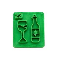 Víno sklenička s číslem 23 | razítko pro adventní kalendář