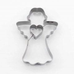 Angyal II szívvel | fém alakú sütikiszúró